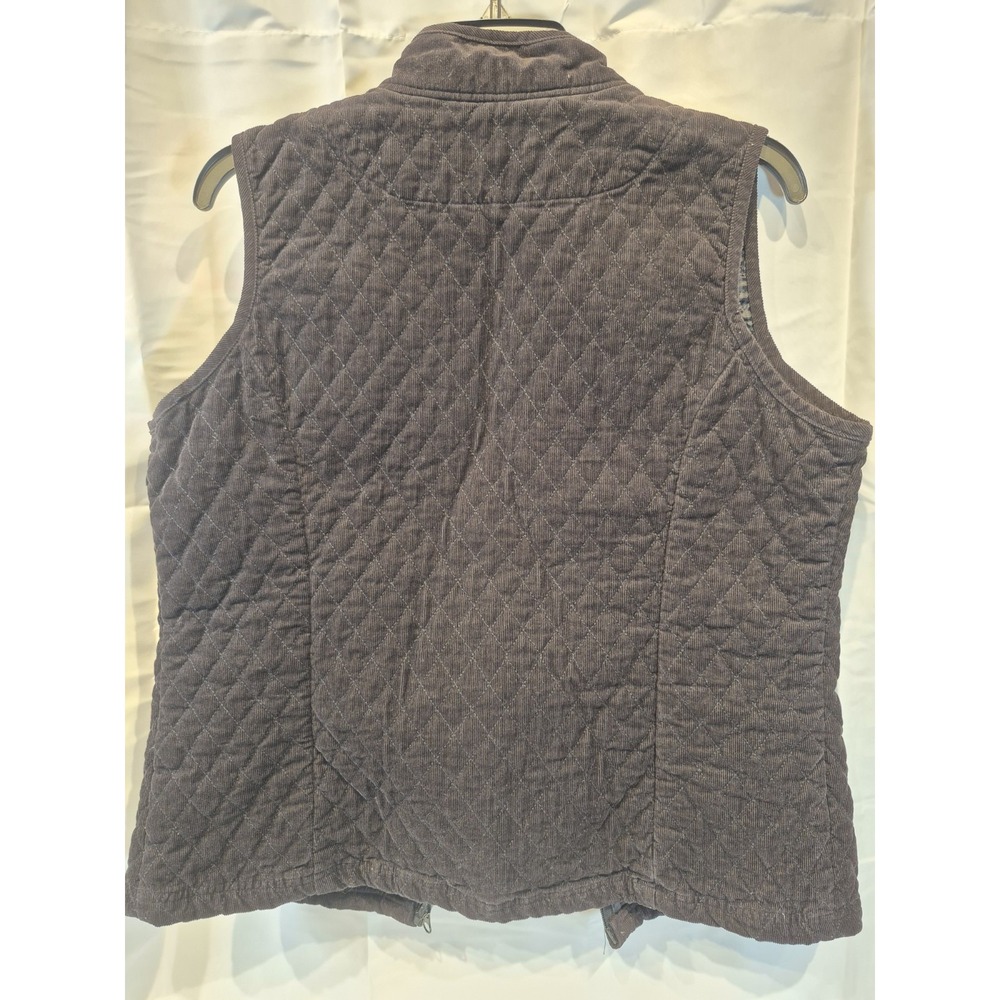 Vintage Black Corduroy Vest Quilted Lined Women's Medium Basic Edition 90s Retro - Picture 2 of 5